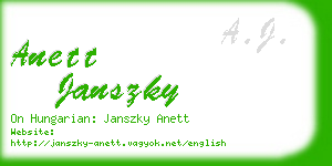 anett janszky business card